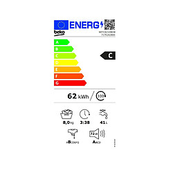 Lave-linge intégrable 8kg 1200 tours/min - WITC8210B0W - BEKO