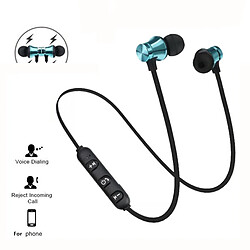 GUPBOO Casque stéréo magnétique de sport Bluetooth avec casque de sport sans fil HD Mic pour Android IOS 