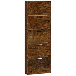 Acheter vidaXL Armoire à chaussures Chêne fumé 59x17x169 cm Bois d'ingénierie