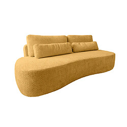 Bestmobilier Mahina - canapé droit 3 places sans accoudoirs - convertible avec coffre - en tissu bouclette Mahina - canapé droit 3 places sans accoudoirs - convertible avec coffre - en tissu bouclette - Jaune