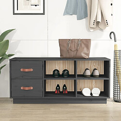 Maison Chic Banc à chaussures | Meuble de rangement à chaussures Meuble d'Entrée Gris 100x34x45 cm Bois de pin massif -MN67966