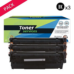 TONER SERVICES Compatible Canon 12A Pack 3 Toners Noir Q2612A (12A) 