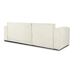 Canapé d'angle convertible réversible Lorenzo en velours côtelé Beige pas cher