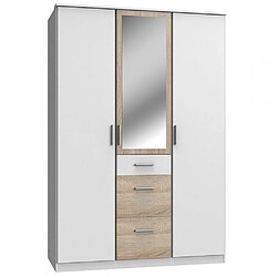 Inside 75 Armoire VOLVERINE miroir central 2 portes blanc