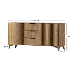 Bestmobilier Portmore - buffet bas - bois - 150 cm pas cher