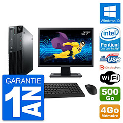 PC Lenovo M81 SFF Ecran 27" Intel G630 RAM 4Go Disque Dur 500Go Windows 10 Wifi · Occasion 