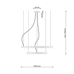 Acheter Thoro Lighting Lustre RIO 2 55/78 blanc LED 3000K