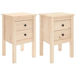 Maison Chic Lot de 2 Tables de chevet - Tables de Nuit 40x35x61,5 cm Bois de pin massif