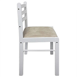 Maison Chic Lot de 4 Chaises à manger,Chaise pour cuisine blanc hévéa solide et velours -MN75605 pas cher