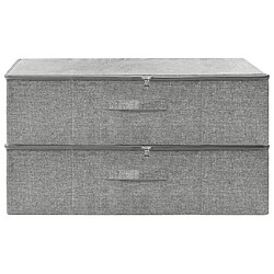 Avis Maison Chic Lot de 2 Boîtes de rangement,Boîtes de stockage Tissu 70x40x18 cm Gris -MN405268