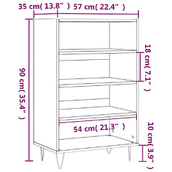 vidaXL Buffet haut gris béton 57x35x90 cm bois d'ingénierie pas cher