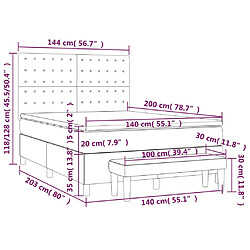 vidaXL Sommier à lattes de lit et matelas Gris foncé 140x200cm Velours pas cher