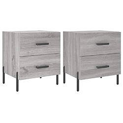 Maison Chic Lot de 2 Tables de chevet,Table de nuit,Table d'appoint pour salon sonoma gris 40x35x47,5 cm -MN55008