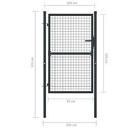 Acheter vidaXL Portail en maille de jardin Acier galvanisé 100 x 175 cm Gris