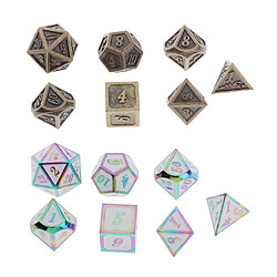 14 Dés Polyédriques PCS Métal Multi-faces Pour échelles De Dragon DnD Pathfinder RPG Dés (contient D20 D12 D10 D8 D6 D4) Dés polyédriques Jeux de Société jouets éducatif