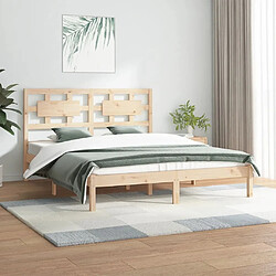 Maison Chic Lit Moderne Chambre - Cadre/structure de lit pour adulte Bois de pin massif 140x200 cm -MN56496