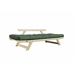 Acheter Inside 75 Banquette méridienne futon BEBOP pin naturel coloris vert olive couchage 75*200 cm.