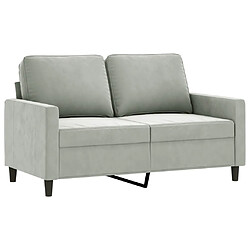 Maison Chic Canapé à 2 places,Sofa de Salon,Canapé droit Gris clair 120 cm Velours -GKD129279