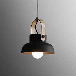 Wewoo Suspension luminaire Lustre Lampe Suspendue Grain de bois créatif simple personnalité restaurant tête étude chambre Macaron Bar petite sans source de lumièretaille L noir 