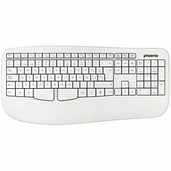 Clavier sans fil Phoenix K201 Blanc Espagnol Qwerty 