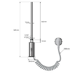 Avis LuxeBath Radiateur de salle de bain horizontal chrome en acier raccord au bas 640x600 mm