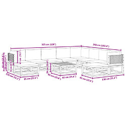 vidaXL Salon de jardin avec coussins 11 pcs bois massif d'acacia pas cher