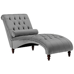 Beliani Chaise longue en velours gris clair MURET