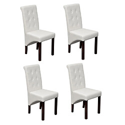 vidaXL Chaises à manger lot de 4 blanc similicuir 