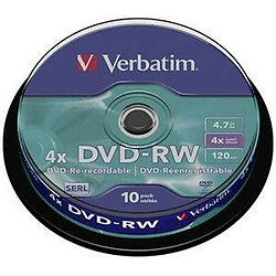 DVD-RW Verbatim 10 Unités Noir 4,7 GB 4x (10 Unités) 