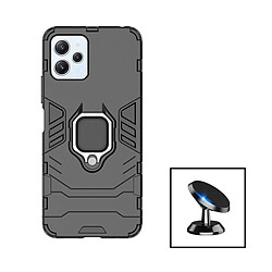 PHONECARE Kit Support Magnétique de Voiture + Coque 3X1 Military Defender pour Xiaomi Redmi 12 - Noir