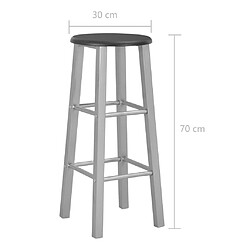 vidaXL Tabourets de bar lot de 2 argenté MDF pas cher