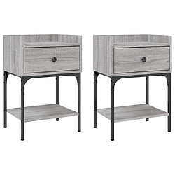 vidaXL Tables de chevet 2 pcs sonoma gris 40,5x31x60 cm