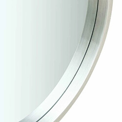 Avis Maison Chic Miroir mural avec sangle | Miroir Décoration pour Maison Salle de Bain 50 cm Argenté -GKD73149