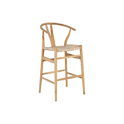 Vente-Unique Tabouret de bar en teck et paille - Naturel - POGIANA