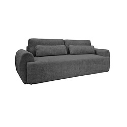 Bestmobilier Mahina - canapé droit 3 places - convertible avec coffre - en tissu bouclette