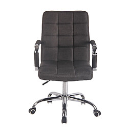 Decoshop26 Fauteuil de bureau sur roulettes hauteur réglable pivotant accoudoirs en tissu gris foncé 10_0002470