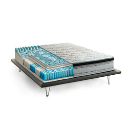 Acheter Autrement Matelas Talamo Italia King carré et demi, Fabriqué en Italie, Amovible en Mousse Mémoire + Gel et ressorts ensachés, Anti-acarien et Hypoallergénique, cm 120x200 h27