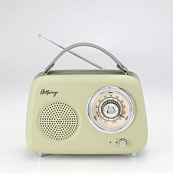 Enceinte/Radio rétro HALTERREGO , RMS 5W, Bluetooth, Radio FM, lecteur USB, Aux IN, Batterie rechargeable, vert olive