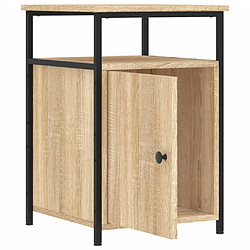 Maison Chic Table de chevet,Table de nuit,Table d'appoint pour salon chêne sonoma 40x42x60 cm bois d'ingénierie -MN77949 pas cher