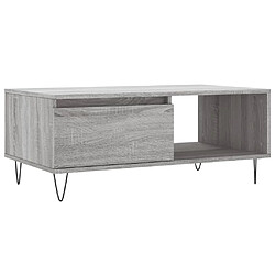 vidaXL Table basse Sonoma gris 90x50x36,5 cm Bois d'ingénierie