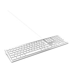 MOBILITY LAB ML304304 - Clavier Design Touch Filaire avec 2 USB pour Mac - AZERTY - Blanc et argente