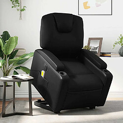 Maison Chic Fauteuil Relax pour salon, Fauteuil inclinable de massage électrique noir similicuir -GKD78986