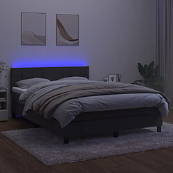 Avis Sommier à lattes LED,Cadre à lattes de lit avec matelas pour Adulte Gris foncé 140x200 cm -MN70473