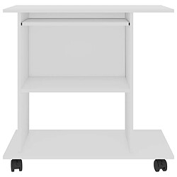 Acheter Maison Chic Bureau d'ordinateur solide,Table de travail Blanc 80x50x75 cm Aggloméré -GKD72480