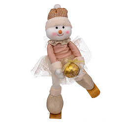 Bonhomme de neige avec tutu et patins 40cm Rose - FEERIC CHRISTMAS 