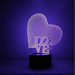 Acheter Art Lampe De Table 3D Visual Nightlight Coloré Gradient Cadeau Romantique Usb Led Lampe De Chevet De Chambre Love@Z18529