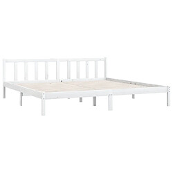 Avis Maison Chic Lit Super King - Cadre de lit,Structure du lit Contemporain Blanc Bois de pin massif 180x200 cm -MN84787