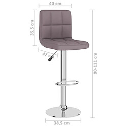 vidaXL Tabourets de bar lot de 2 taupe tissu pas cher