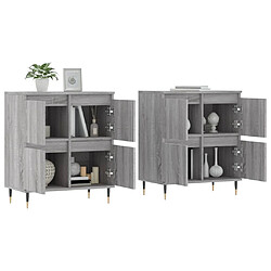 Avis Maison Chic Ensemble de 2 Buffets,commode,console pour rangement sonoma gris bois d'ingénierie -MN50956