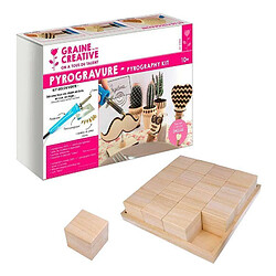 Youdoit Coffret pyrogravure + 16 cubes en bois 6 cm